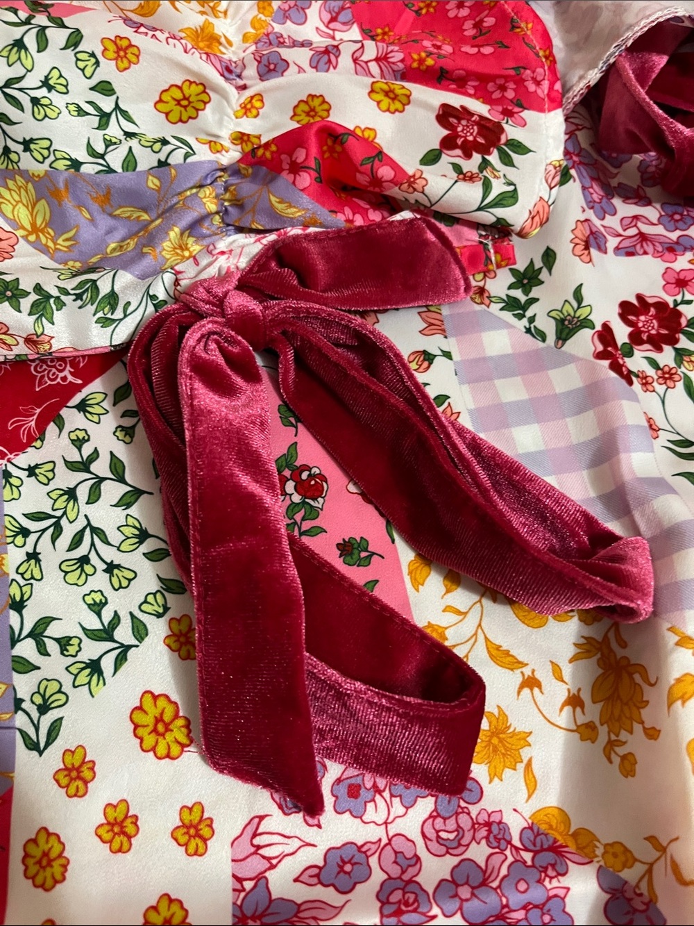 Women’s NWT Simply Southern Pink Floral Patchwork two piece Pajamas - Picture 3 of 4